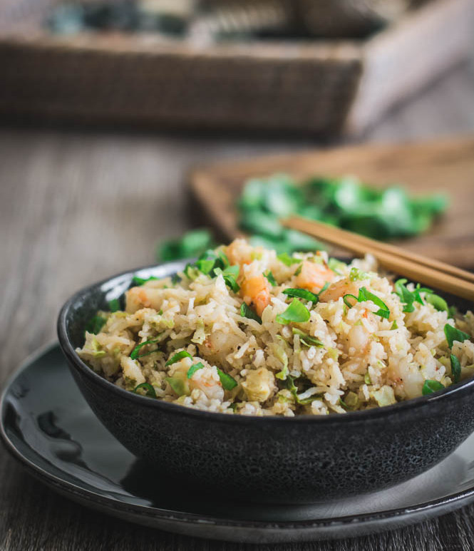 Prawn and Brussels Sprouts Fried Rice - thespiceadventuress.com