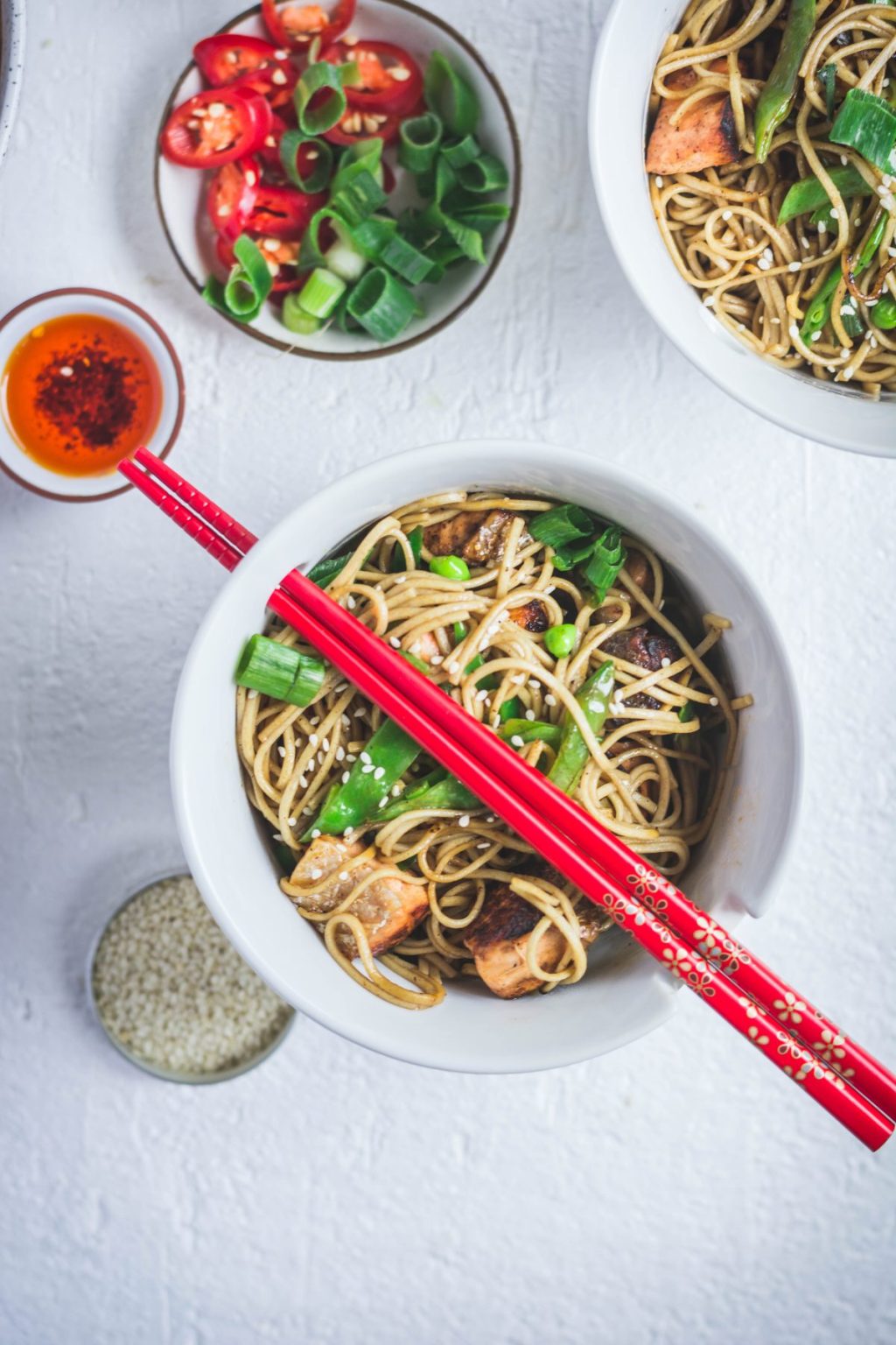 Soba Noodles with Salmon and Snow Peas - The Spice Adventuress