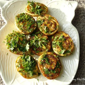 Boiled egg fry with herbs