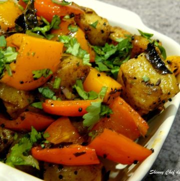 Potato and capsicum stir fry with spices
