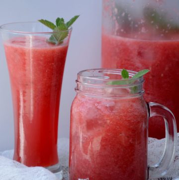 Watermelon juice in different glasses