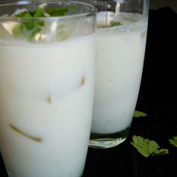 Two glasses of buttermilk