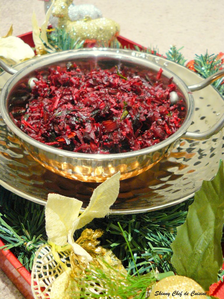 Indian beetroot stir fry served in steel bowl