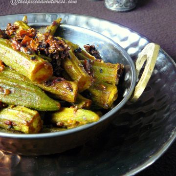 Indian style okra fry with spices
