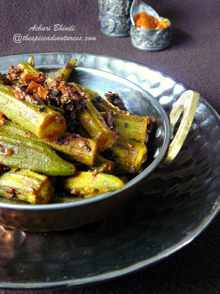 Indian style okra fry with spices