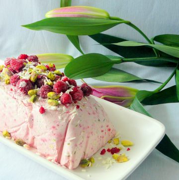 Ice Cream Terrine with Raspberries, White Chocolate and Pistachios - thespiceadventuress.com