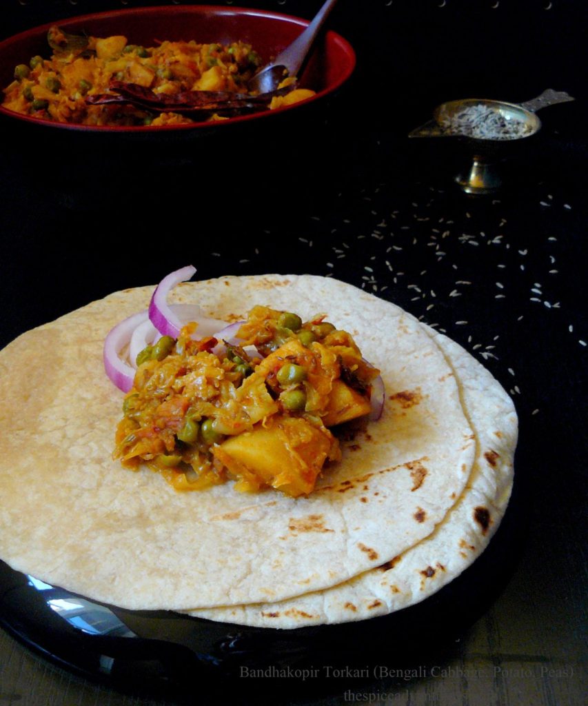 Bandhakopir Torkari (Bengali Cabbage, Potato and Peas Curry) The Spice Adventuress