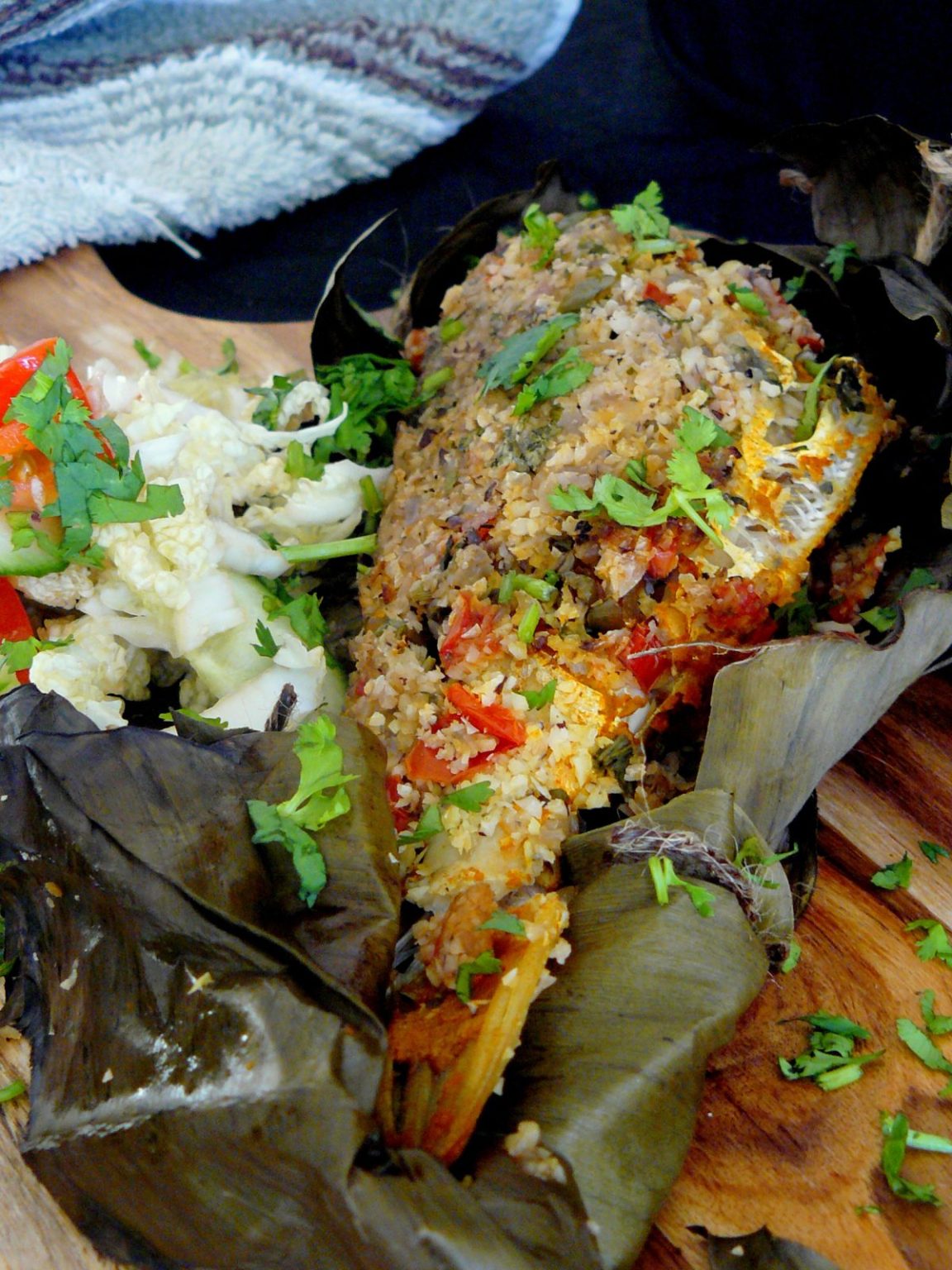 Kerala style Grilled LeatherJacket in Banana Leaf - The Spice Adventuress