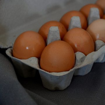 Raw eggs in carton