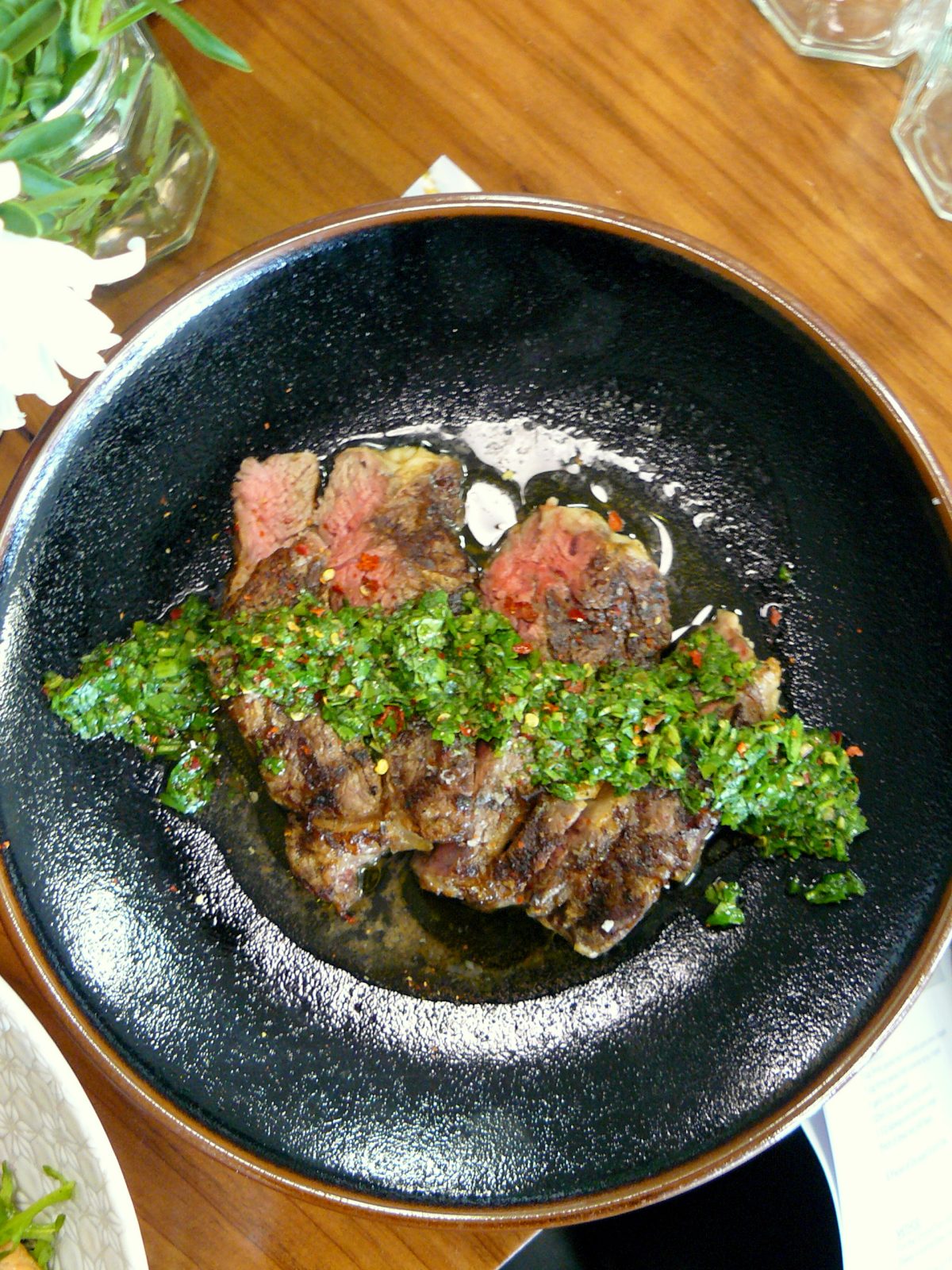 Dry Aged Steak with Chimichurri Salsa. The dry aged steak from Gateway Estate is just melt-in-your-mouth and pairs brilliantly with the herby and refreshing flavours of the chimichurri salsa. 