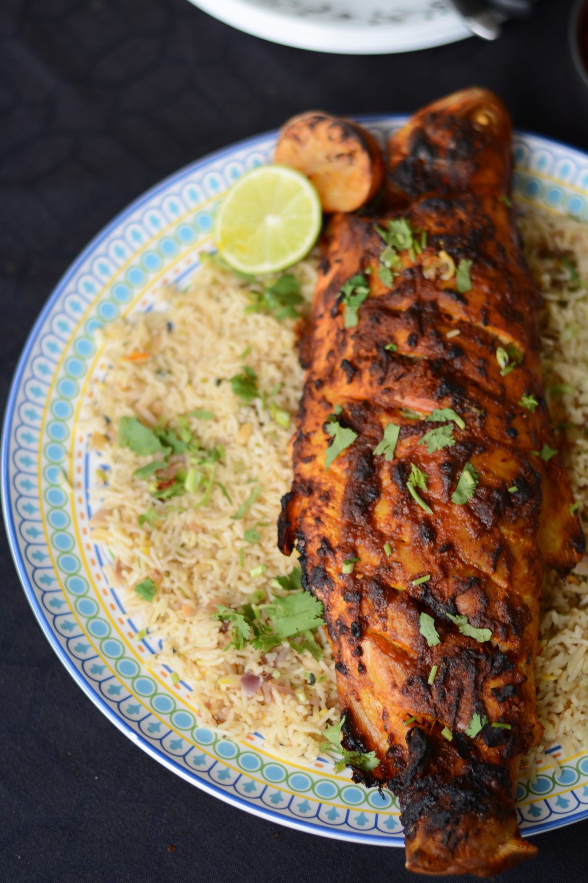 Roasted Spicy Golden Trout with Arabian Rice - perfectly roasted golden trout with a delicious signature spice marinade - thespiceadventuress.com