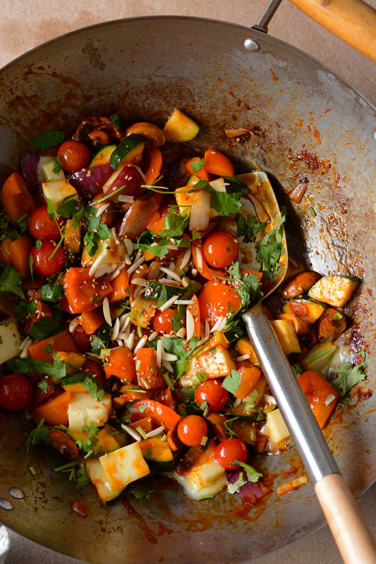 Vegetable Stir Fry with Gochujang (Korean Chilli Paste) - thespiceadventuress.com