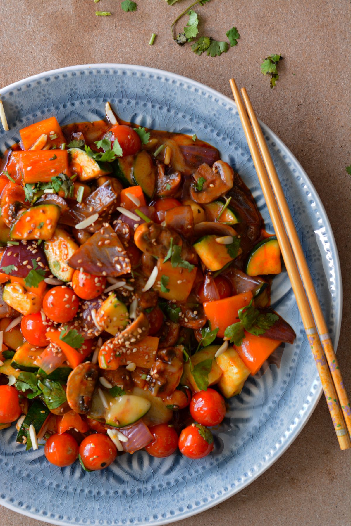 Vegetable Stir Fry with Gochujang (Korean Chilli Paste) - thespiceadventuress.com