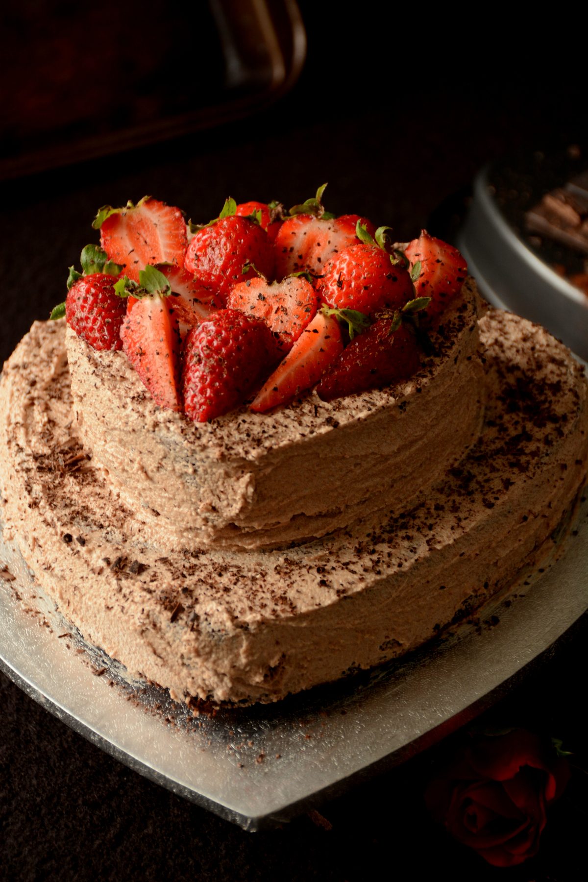 Chocolate Fudge Cake with Milk Chocolate and Fresh Strawberries - the most delicious way to say 'I love you' this Valentine's Day - thespiceadventuress.com