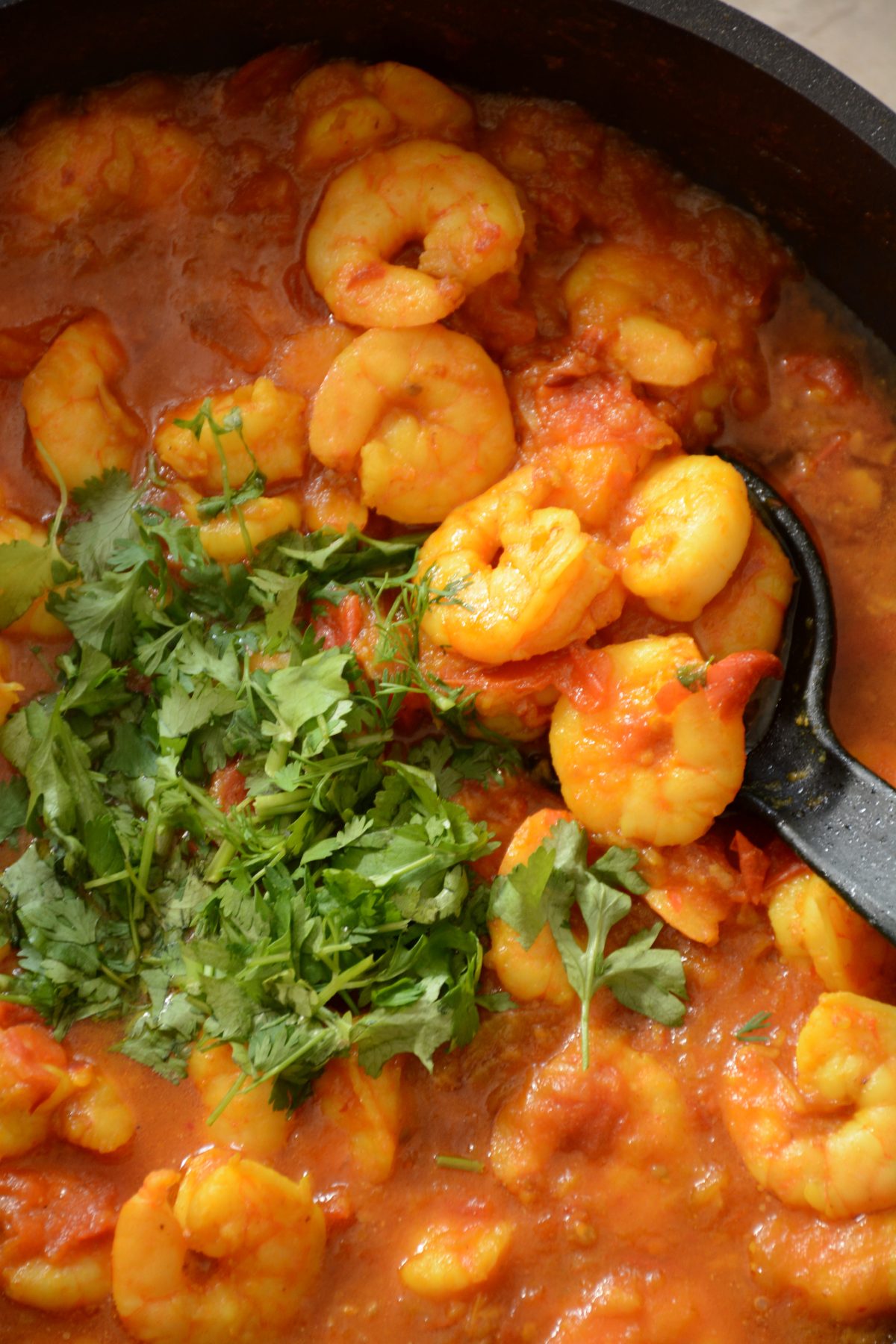 Prawns with Tomatoes - a Burmese style prawn curry with chillies, aromatics and tomatoes - thespiceadventuress.com