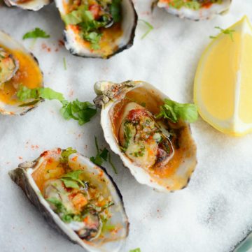 Baked Oysters with chilli and herbs