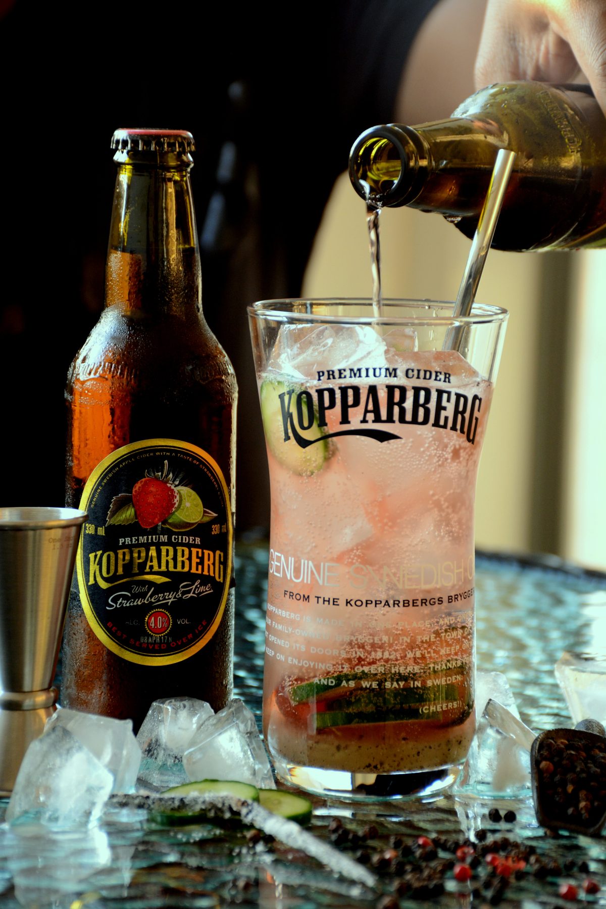 Sgt. Pepper, a Kopparberg cocktail - A peppery kick to the sweet tangy freshness of the Strawberry & Lime completed with the undertones of vanilla - thespiceadventuress.com