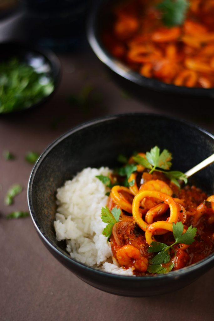 Squid, Prawn and Saffron Stew - The Spice Adventuress