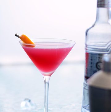 Cosmopolitan cocktail in glass