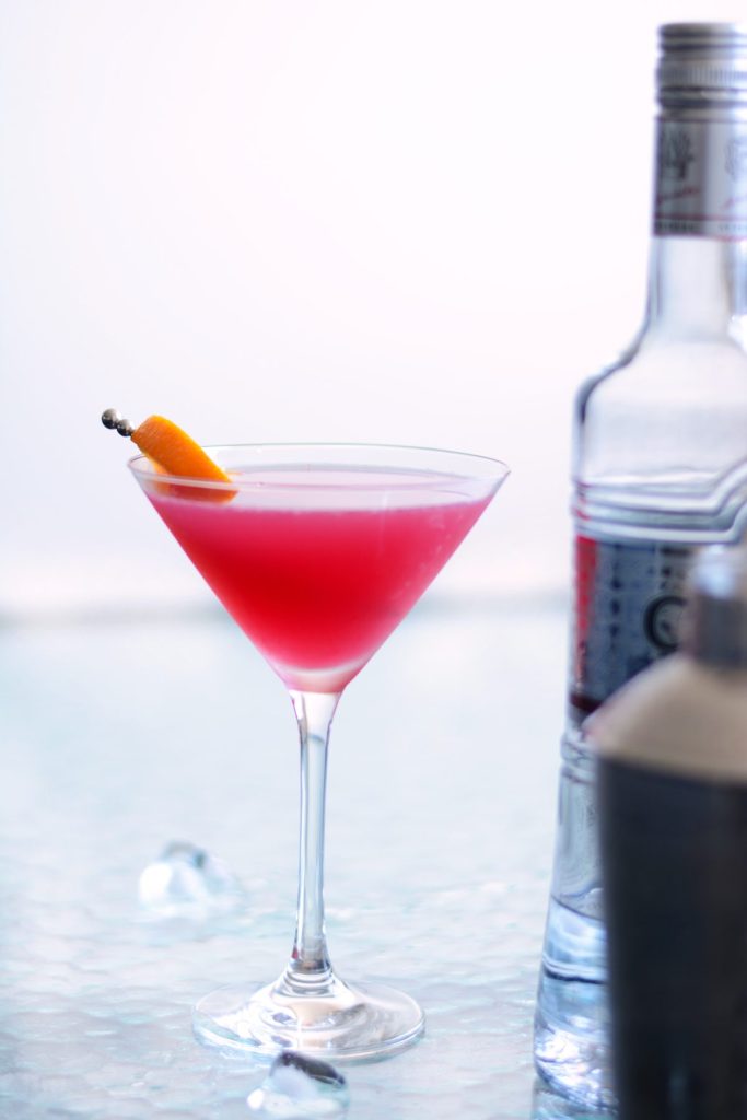 Cosmopolitan cocktail in glass