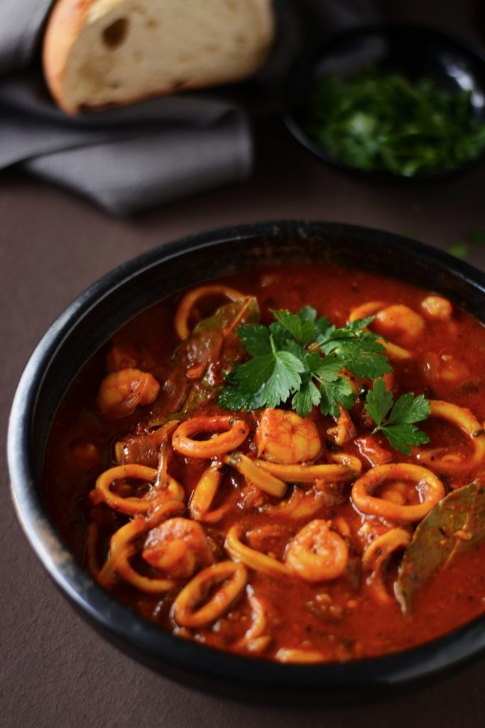 Squid, Prawn and Saffron Stew - The Spice Adventuress