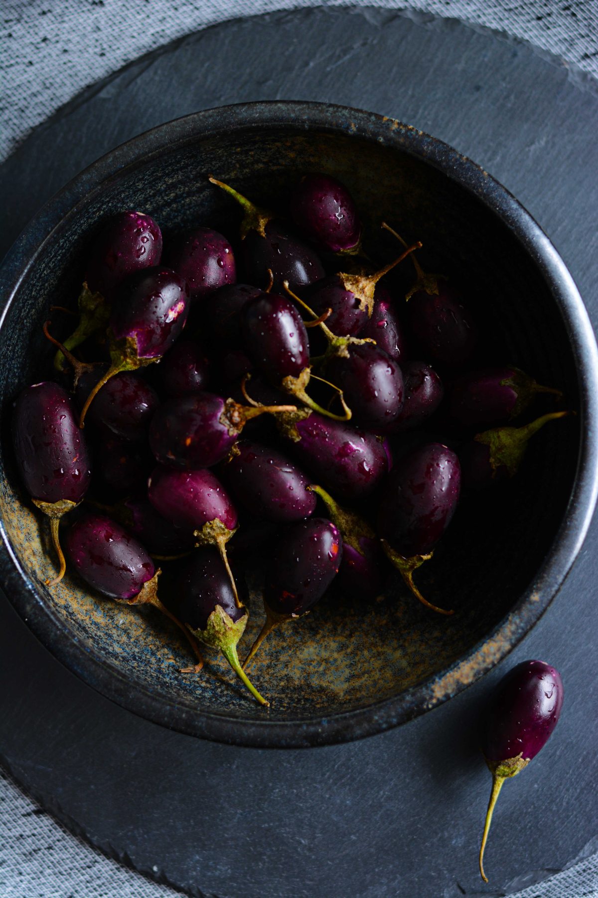 Baby Aubergines - Food styling and photography - thespiceadventuress.com