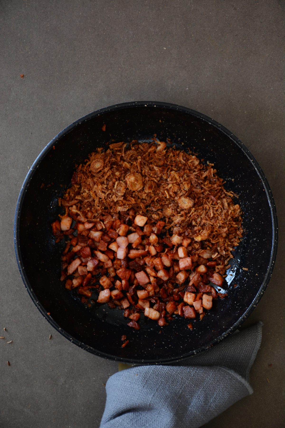 Crispy Bacon and Shallots - Garnish for the Potato, Cauliflower and Leek Soup - thespiceadventuress.com