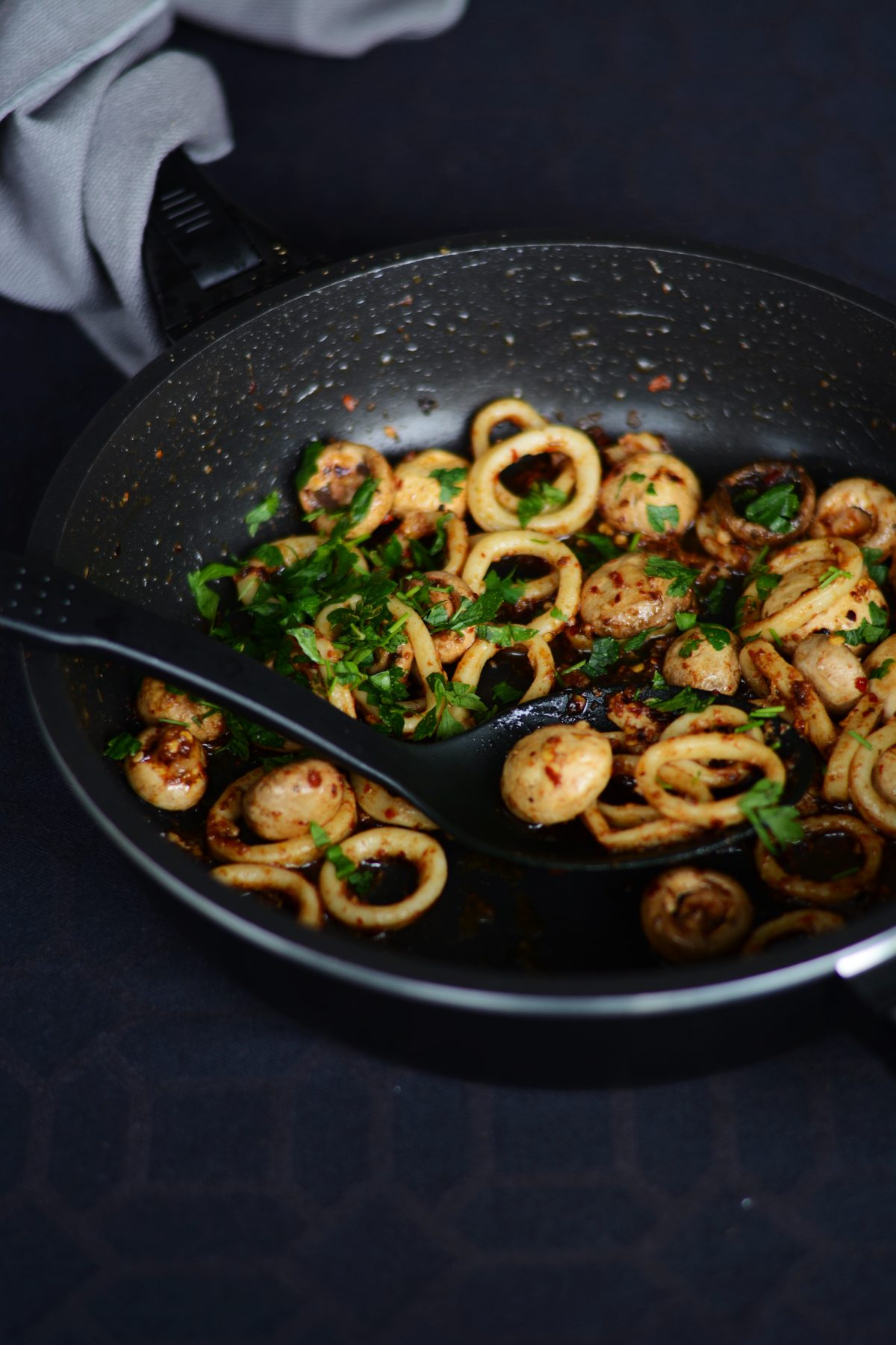 Penne with Chilli Squid in a Roasted Tomato Sauce - simple, delicious and full of flavour - thespiceadventuress.com