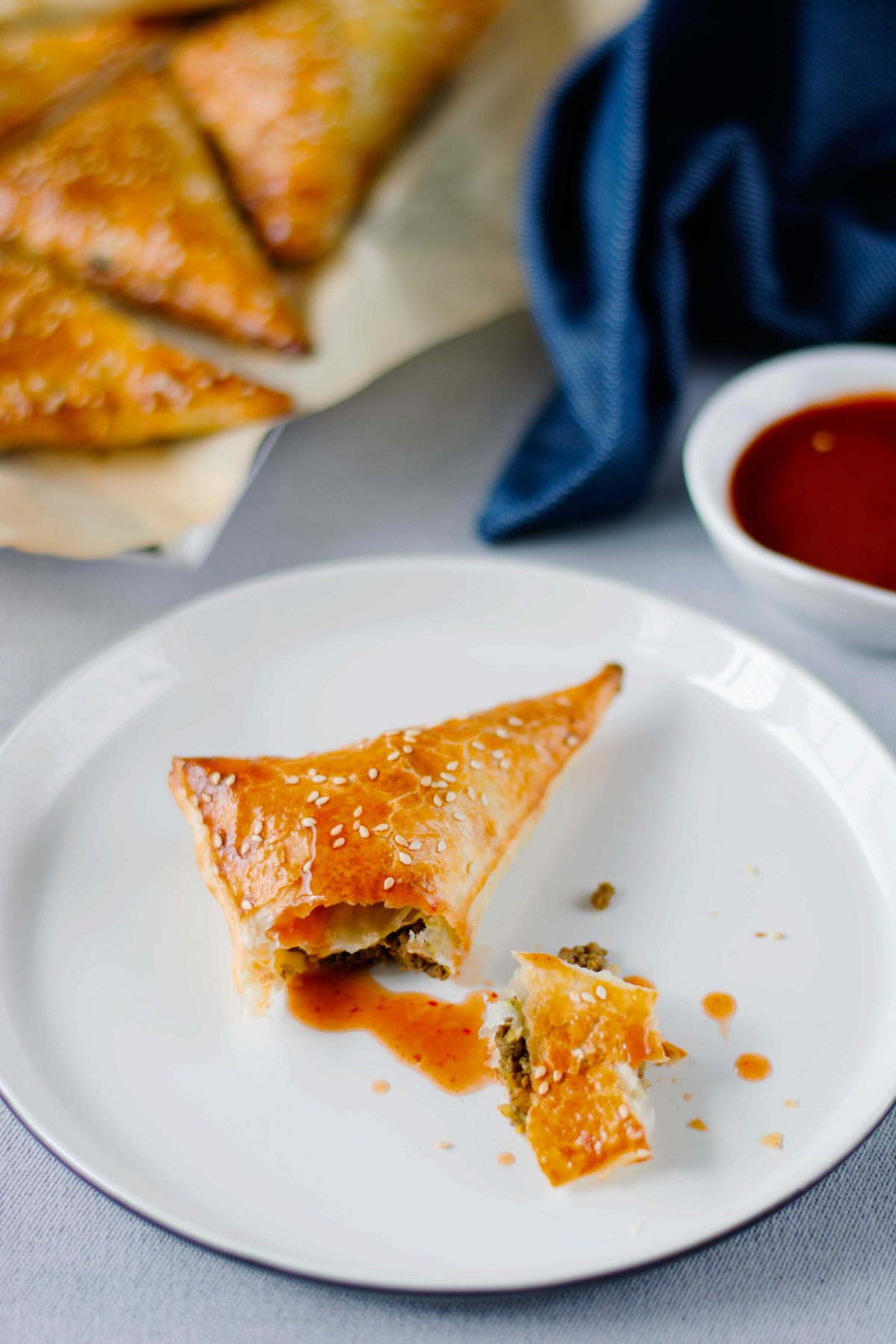 Spiced Kangaroo Triangles - a delicious, party snack with roo mince - thespiceadventuress.com