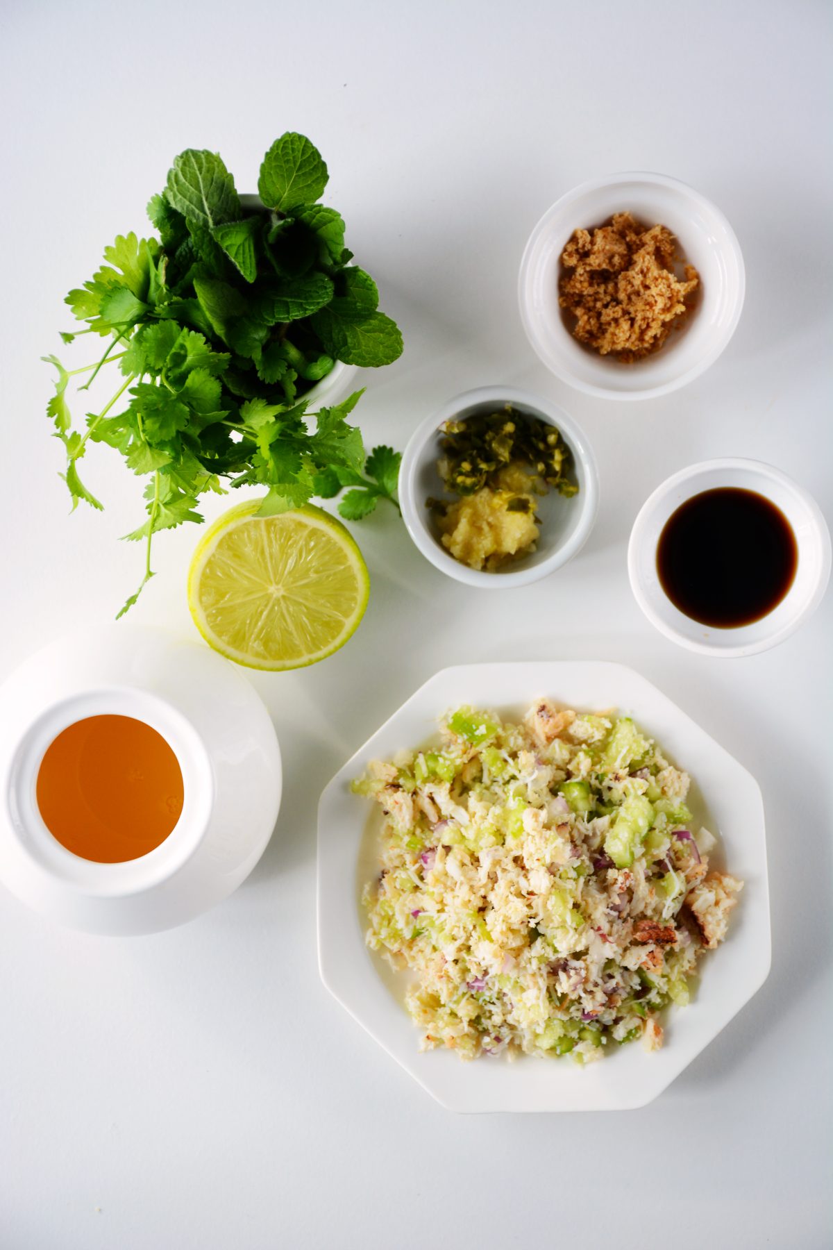 Crab Salad with Asian Herb Dressing - a light, refreshing and gorgeous salad - thespiceadventuress.com