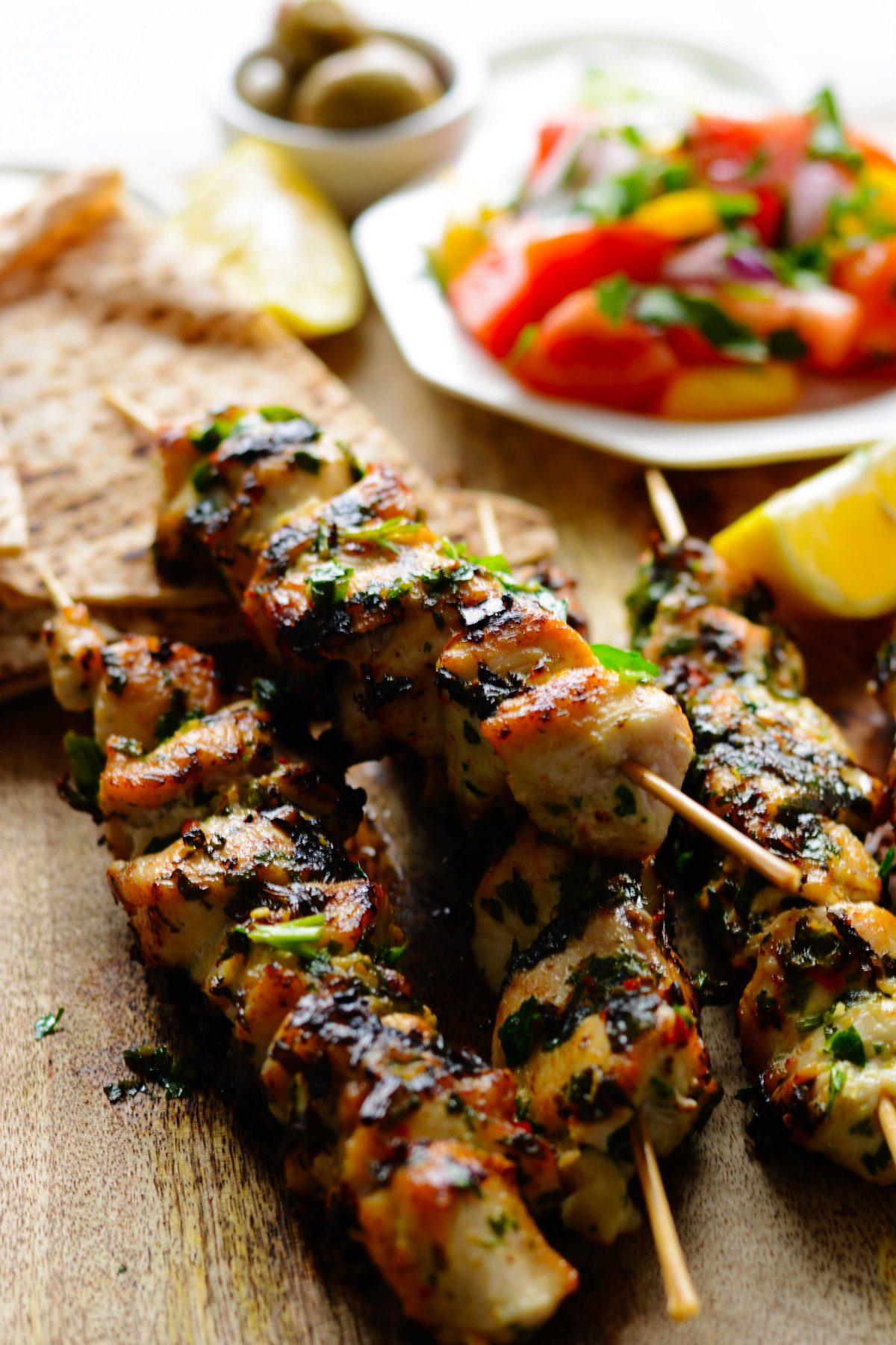 Herby and delicious - Grilled Chicken Skewers (with Fresh Herbs and Chillies) - thespiceadventuress.com