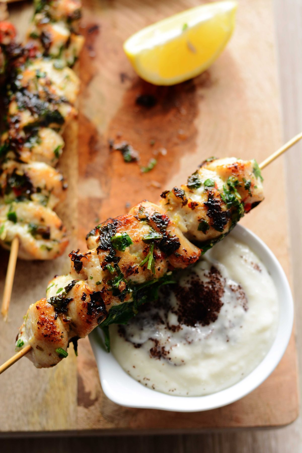 Herby and delicious - Grilled Chicken Skewers (with Fresh Herbs and Chillies) - thespiceadventuress.com