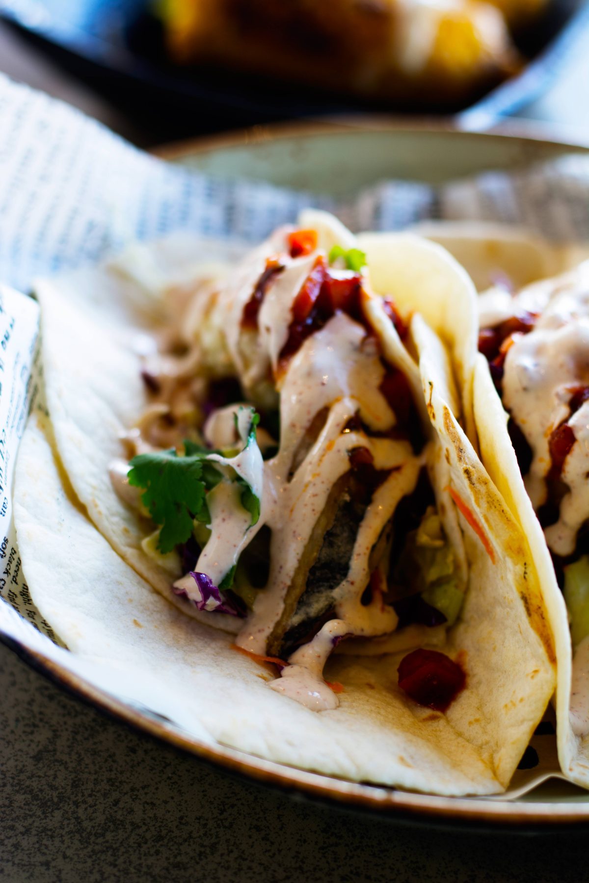 Baja fish tacos with coleslaw, lime and coriander - Transport Public Bar (Melbourne CBD) - thespiceadventuress.com