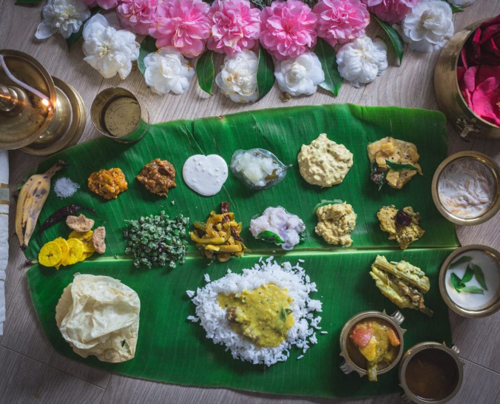 Onam Sadhya on banana leaf