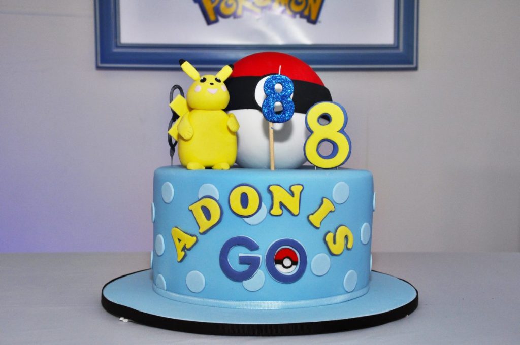 Pokemon theme birthday cake