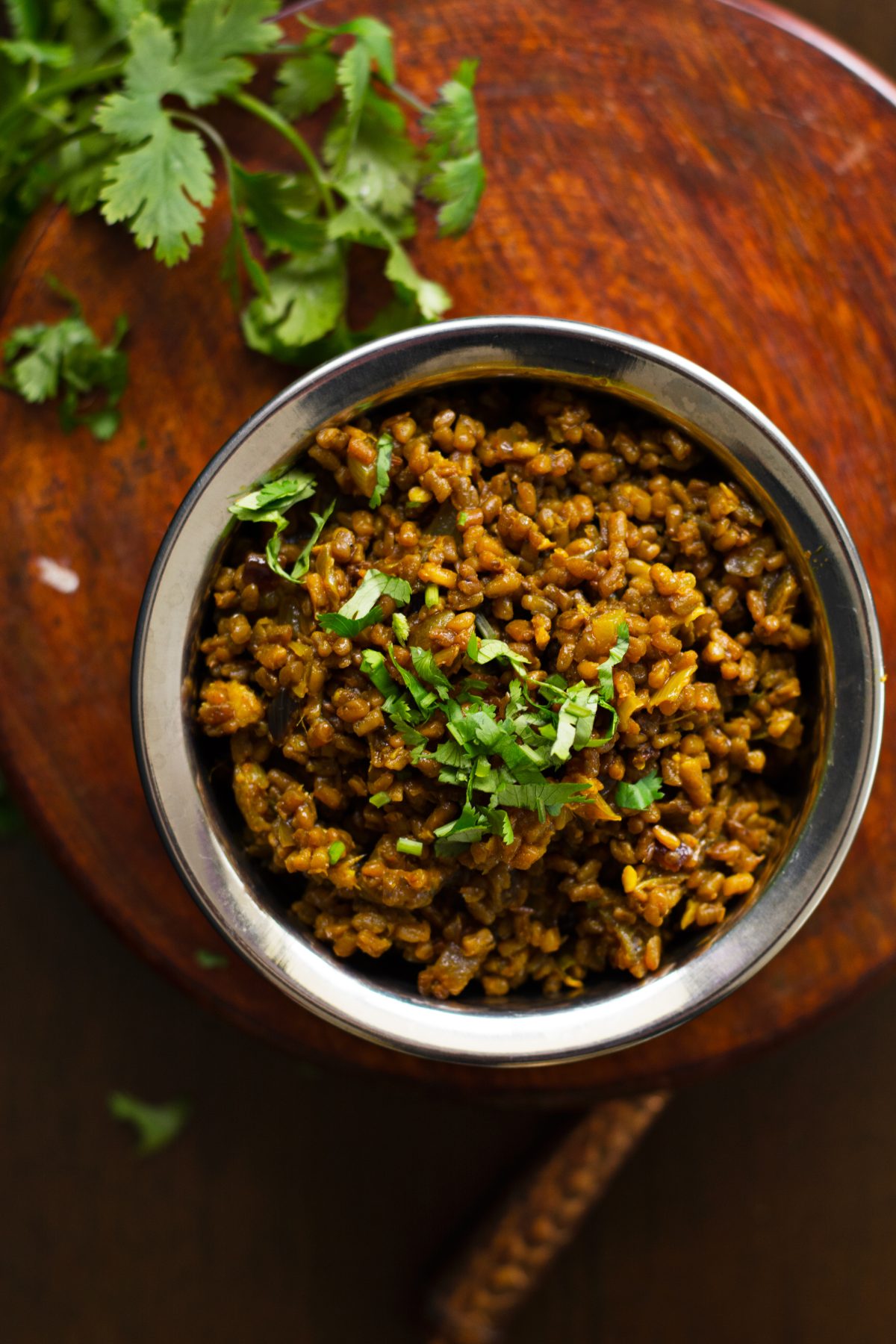 Methi Dana ki Sabzi (Indian style Fenugreek Seeds Stir-Fry) - thespiceadventuress.com