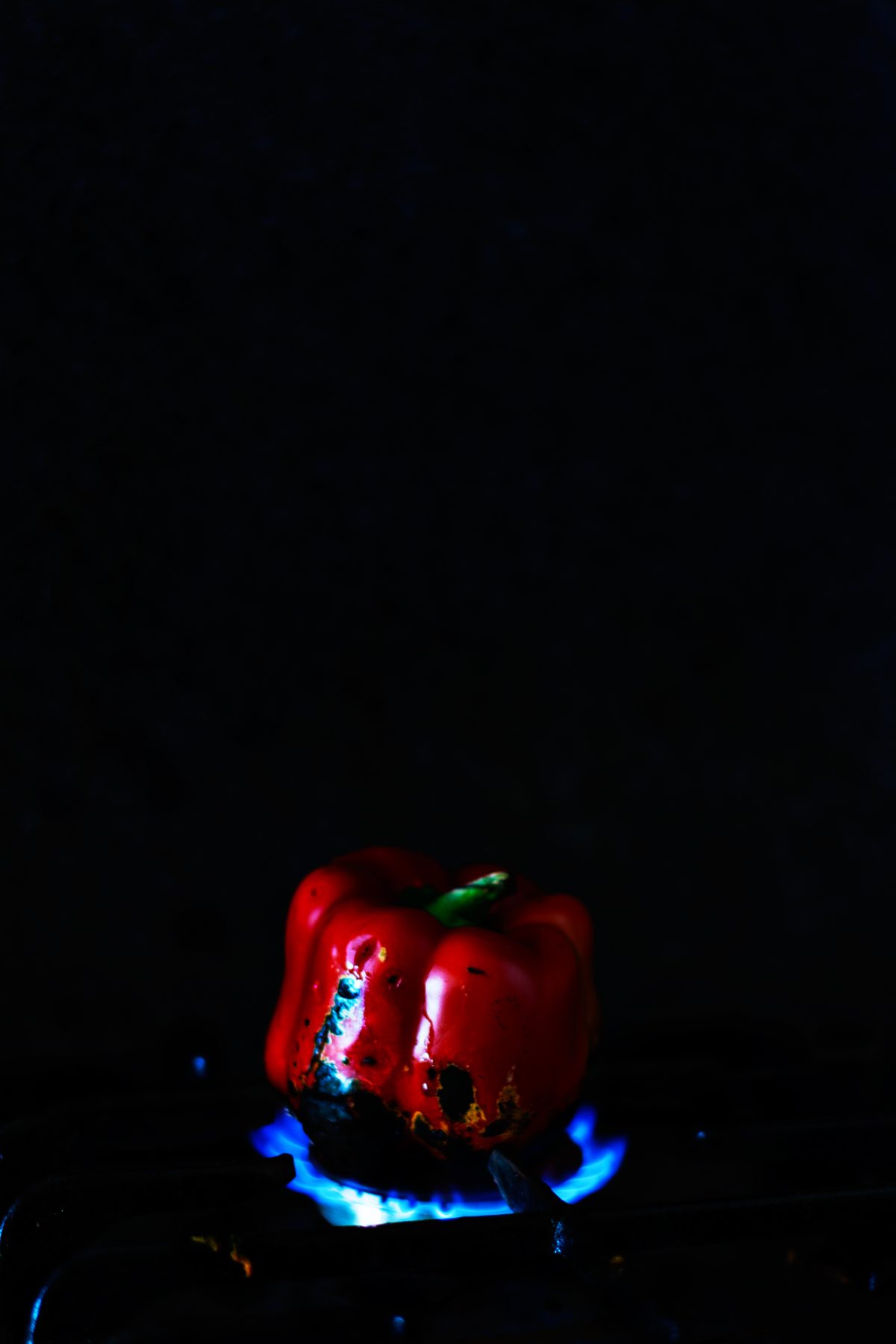 Roasting bell pepper - food photography - thespiceadventuress.com