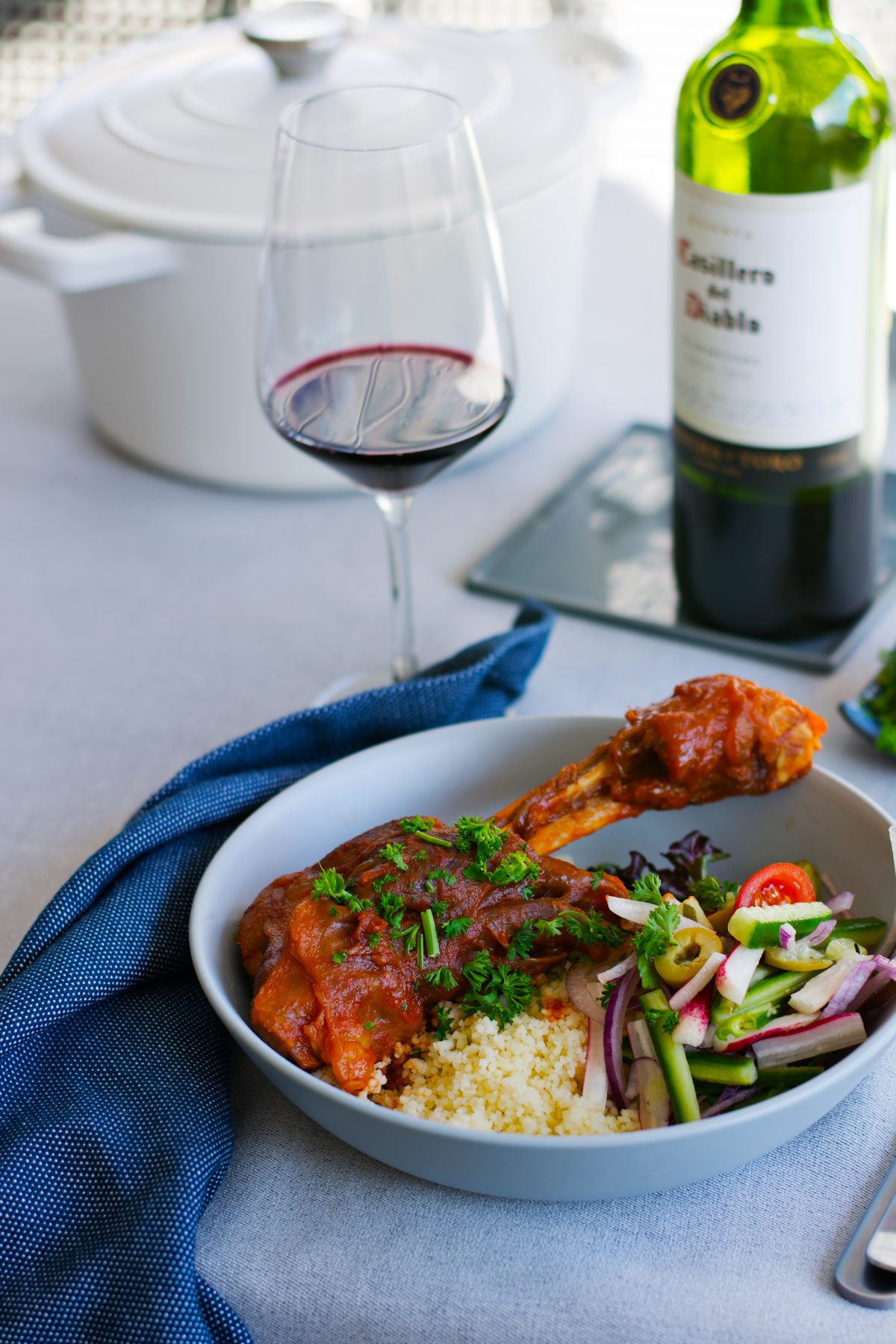 Slow cooked Lamb Shanks (with chilli, garlic and tomatoes) - thespiceadventuress.com