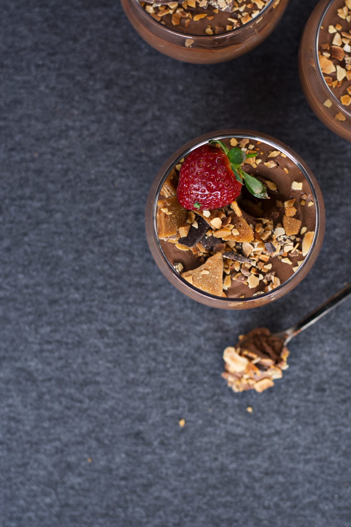 Spiced Rum Chocolate Mousse (topped with Buttercrunch Toffee Crumble) - thespiceadventuress.com