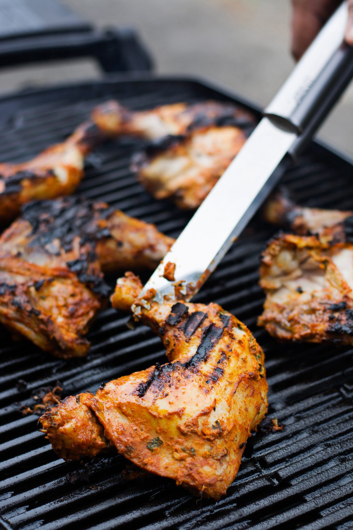 Tandoori Chicken Thighs (with Grilled Vegetables and Couscous) - thespiceadventuress.com