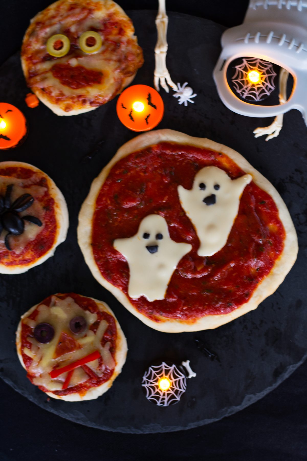 Halloween DIY pizzas - thespiceadventuress.com