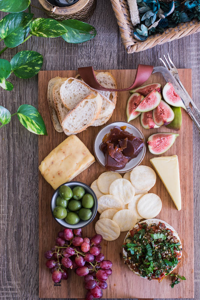 Cheese platter with baked brie