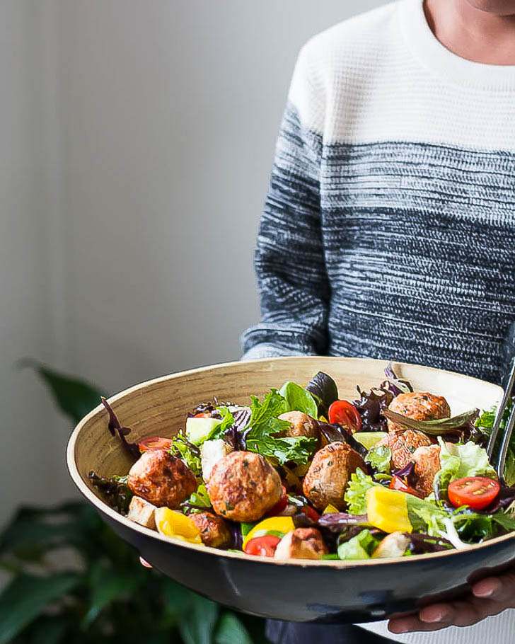 Chicken Meatball Salad 