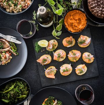 flatlay of an assortment of dishes on dining table