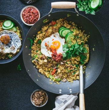 Asian style Chicken Fried Rice in Wok