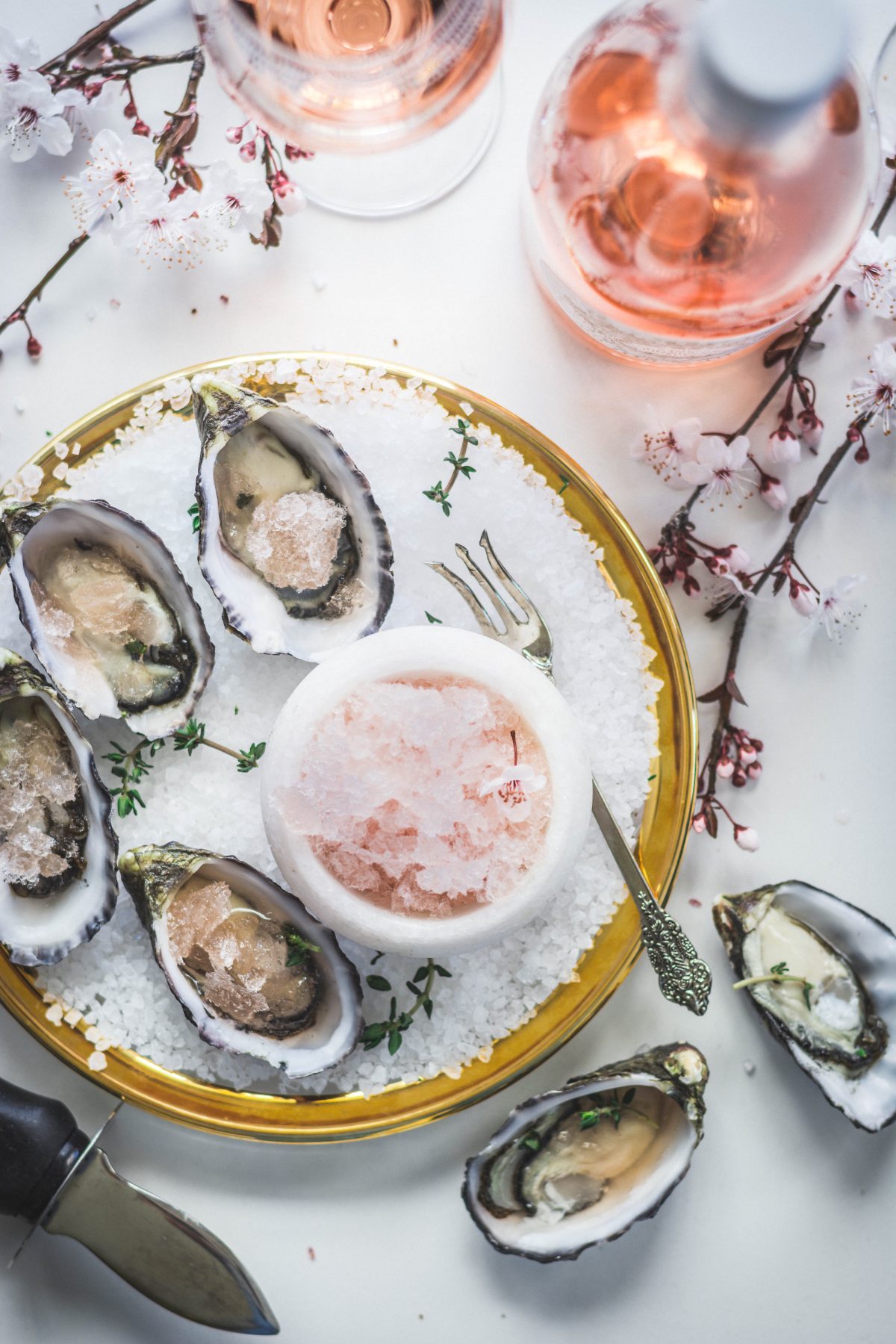 Oysters with Rosé Wine Granita - thespiceadventuress.com