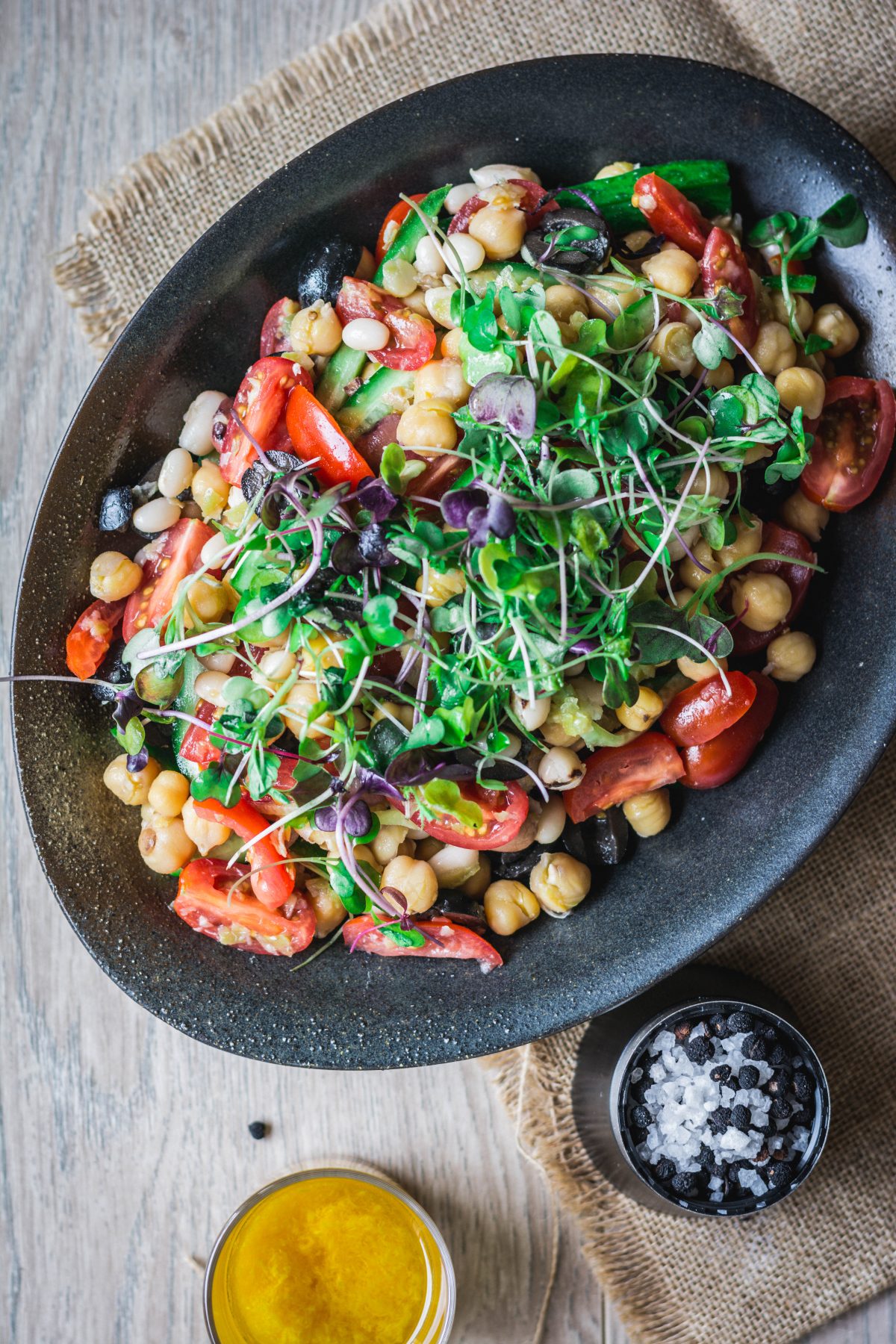 Pan Seared Cod with Mixed Dried Beans Salad - thespiceadventuress.com