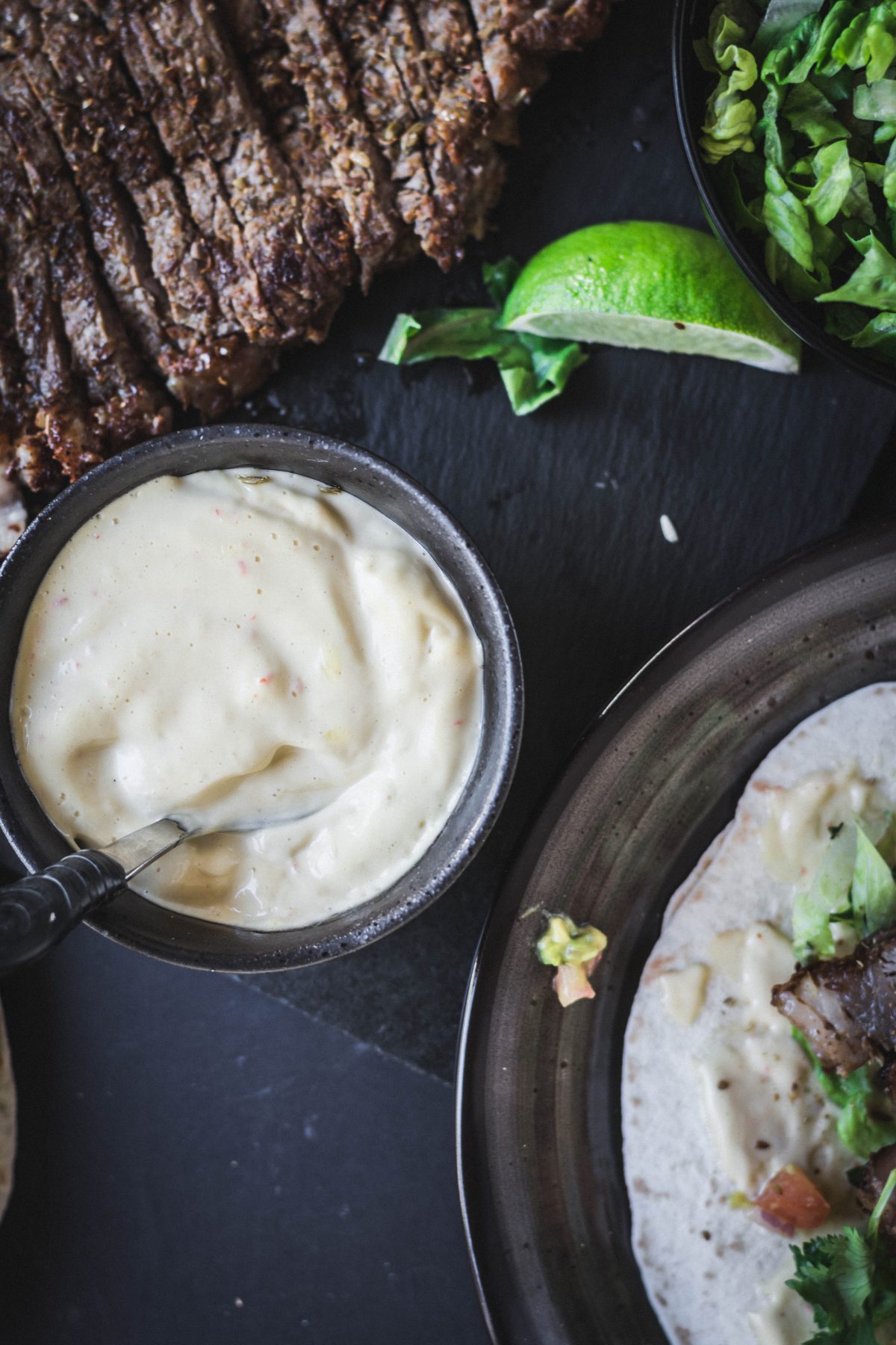 Beef steak Tortillas, Avocado Salsa, Chilli Mayonnaise - thespiceadventuress.com
