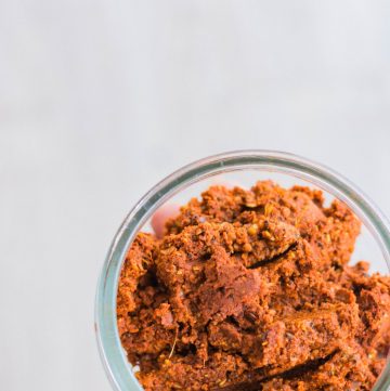 Berbere spice paste in glass bowl