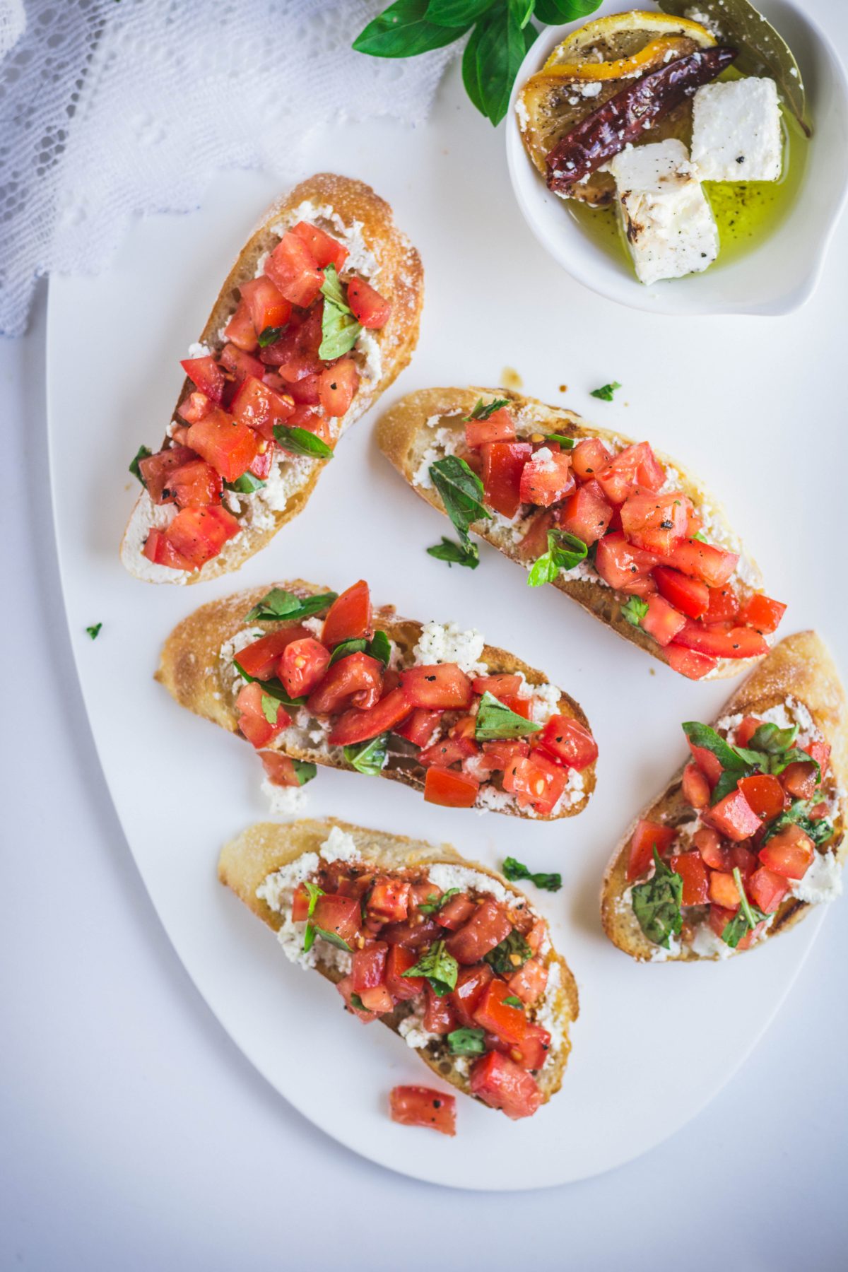 Bruschetta with Marinated Feta